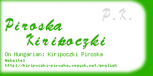 piroska kiripoczki business card